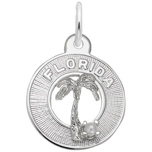 Sterling Silver Florida Charm - 15mm x 15mm