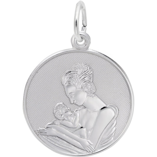 Sterling Silver Mom & Baby Charm