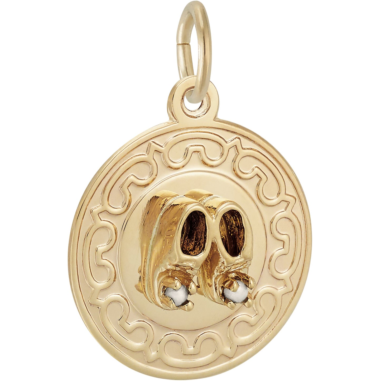 Sterling Silver Baby Shoe Charm - 18mm x 18mm