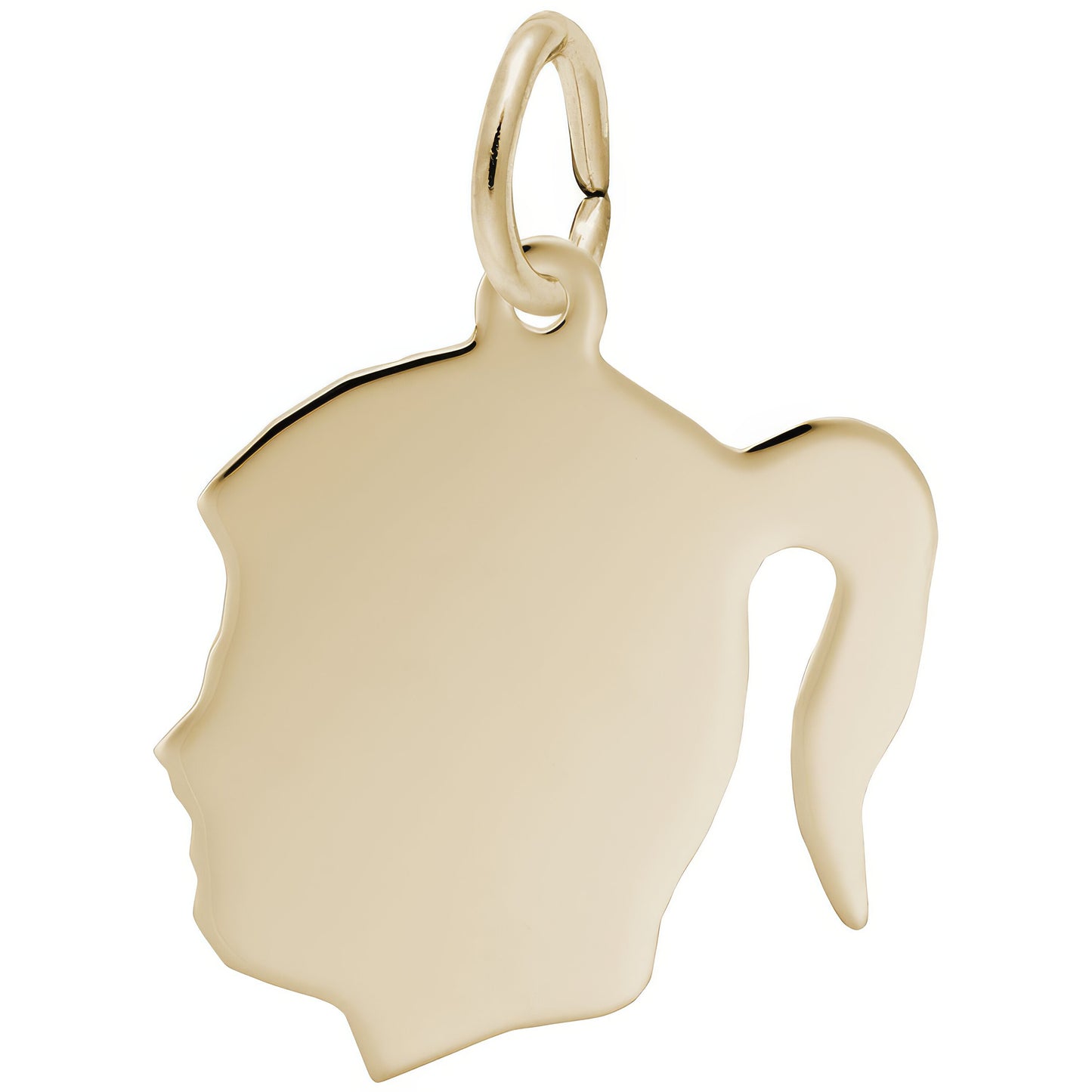 Sterling Silver Girls Head Charm