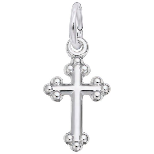 Sterling Silver Botonny Cross Accent Charm