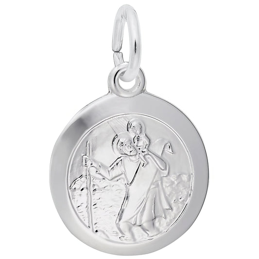 Small St. Christopher Charm - Metal - Sterling Silver