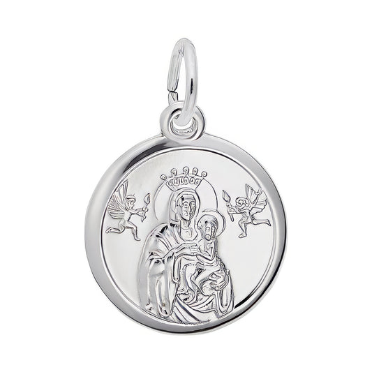 Madonna and Child Charm - Metal - Sterling Silver
