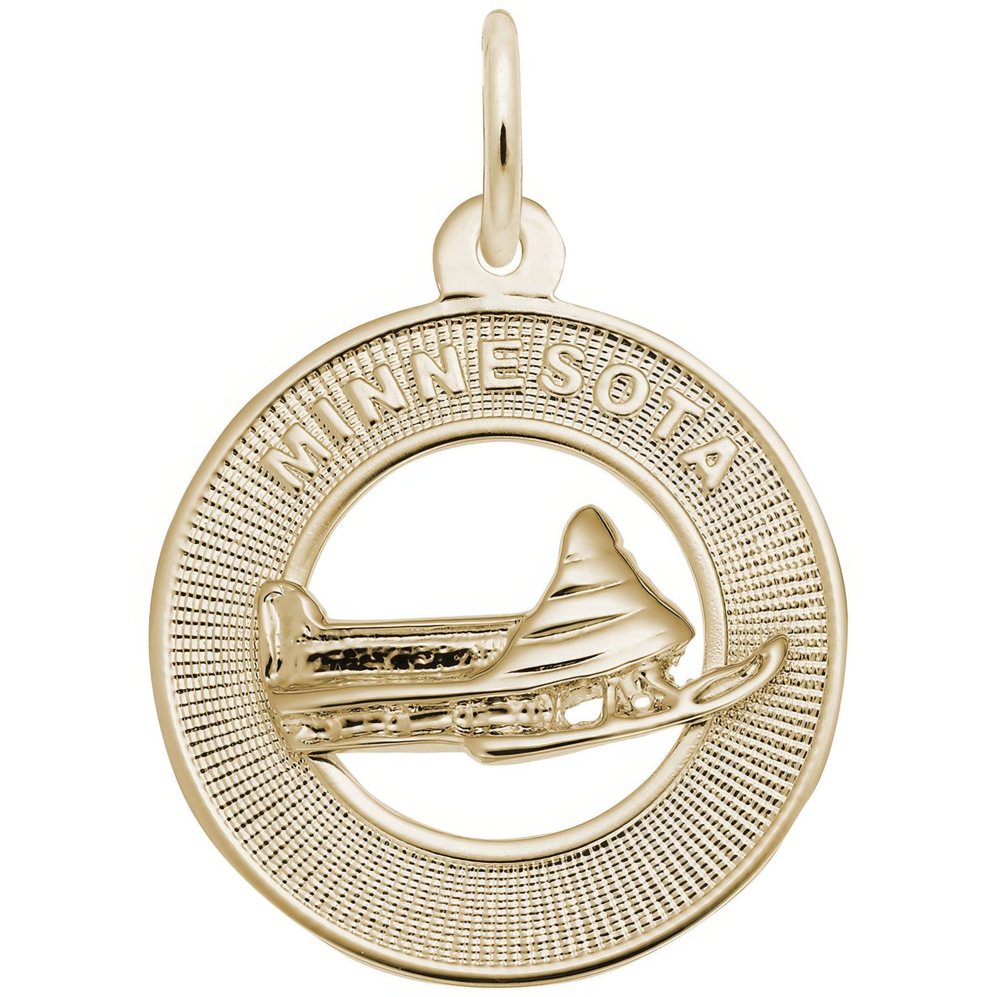 Minnesota Snowmobile Ring Charm - Metal - Sterling Silver