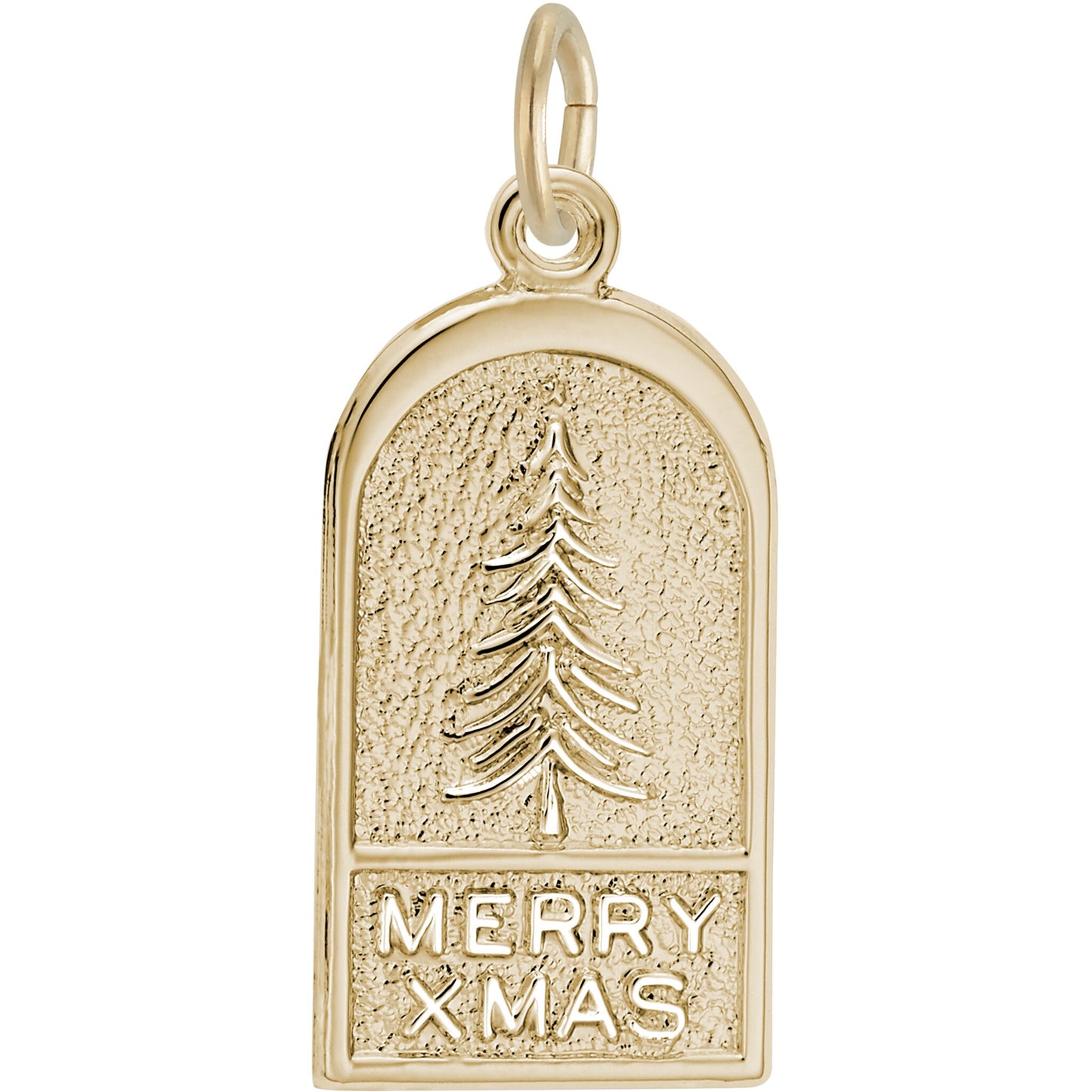 Merry Xmas Tree Charm - Metal - Sterling Silver