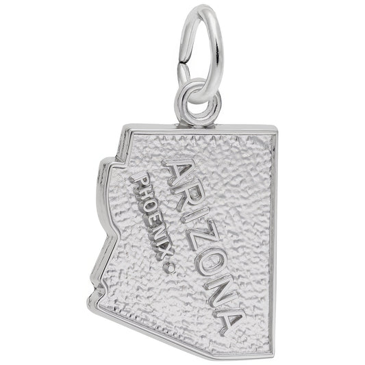 Phoenix Arizona Map Charm - Metal - Sterling Silver