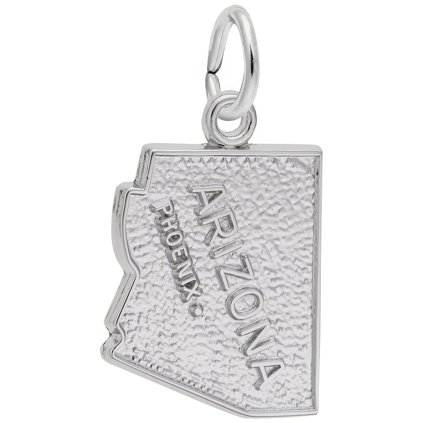 Phoenix Arizona Map Charm - Metal - Sterling Silver
