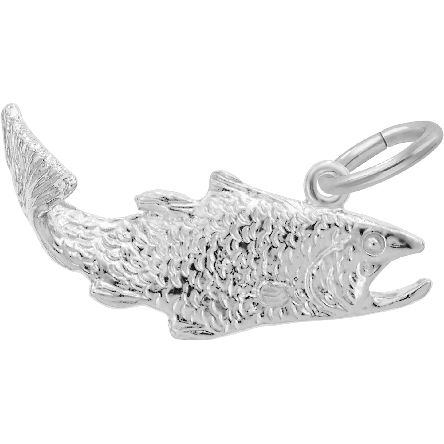 Salmon Fish Charm - Metal - Sterling Silver