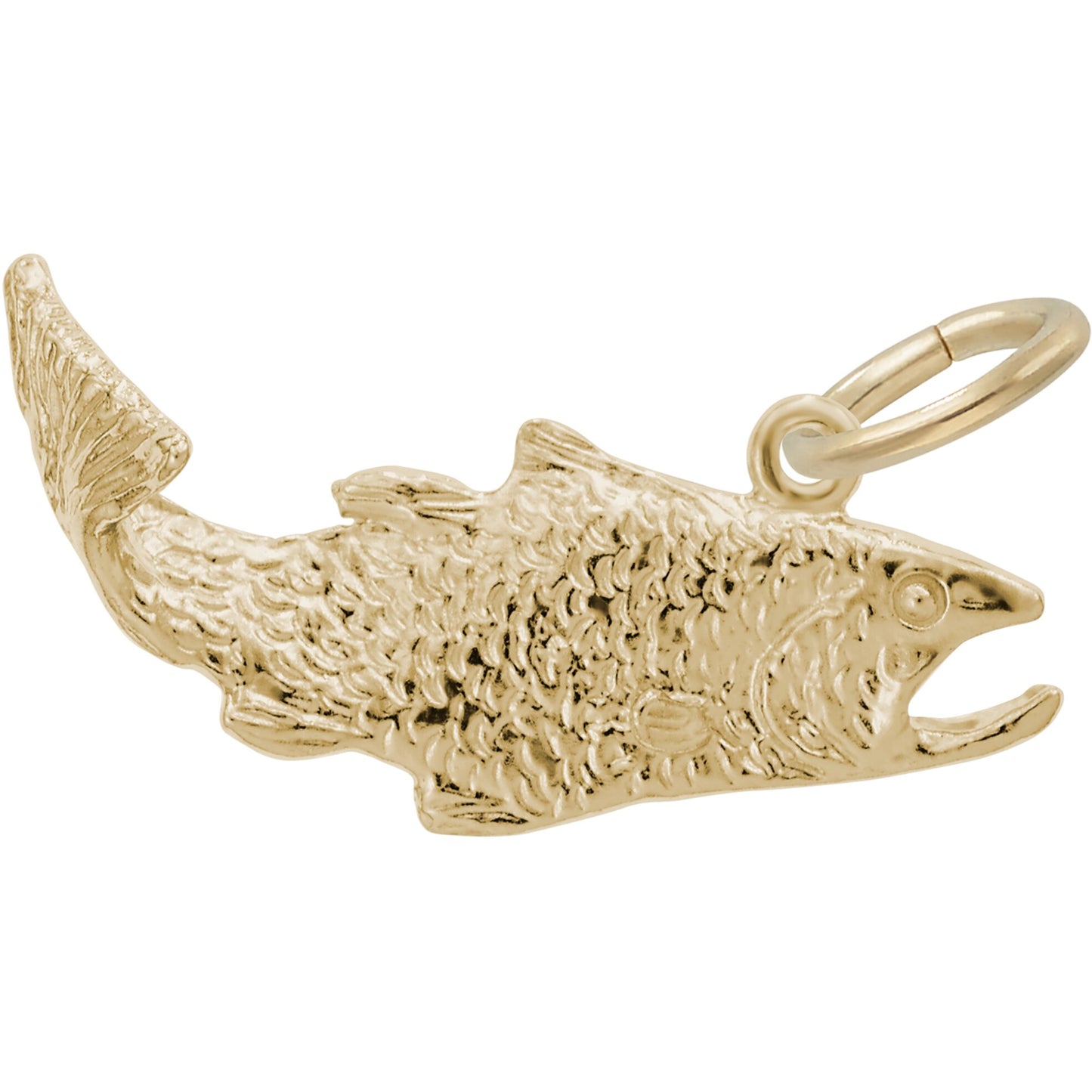 Salmon Fish Charm - Metal - Sterling Silver