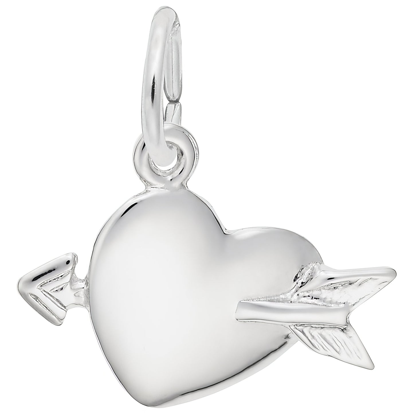 Sterling Silver Heart Charm - 10mm x 17mm