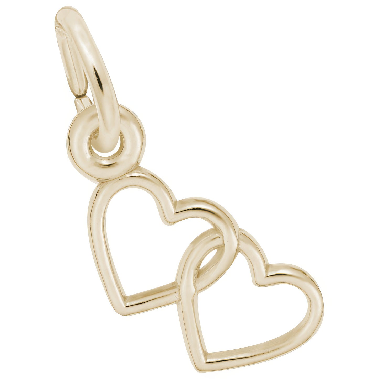 Sterling Silver Two Hearts Charm - 6mm x 12mm
