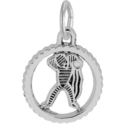 Aquarius Charm, Sterling Silver