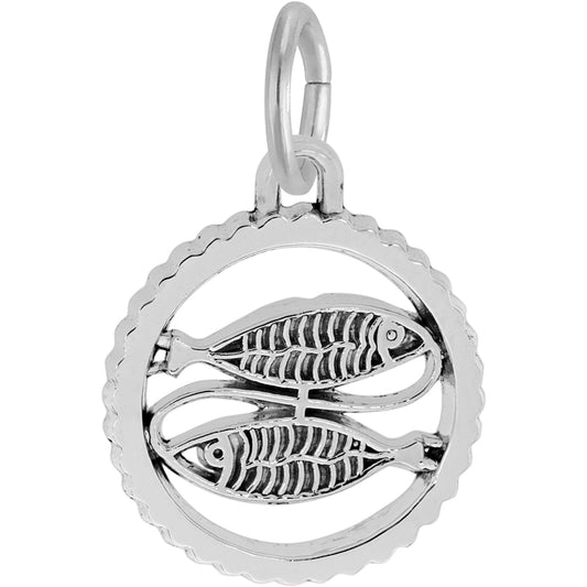 Pisces Charm, Sterling Silver