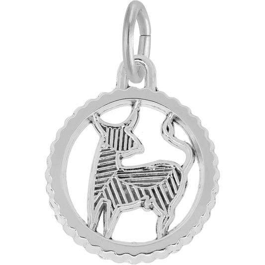 Taurus Charm, Sterling Silver