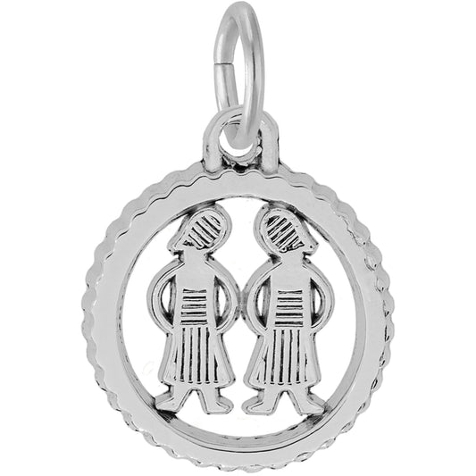 Gemini Charm, Sterling Silver