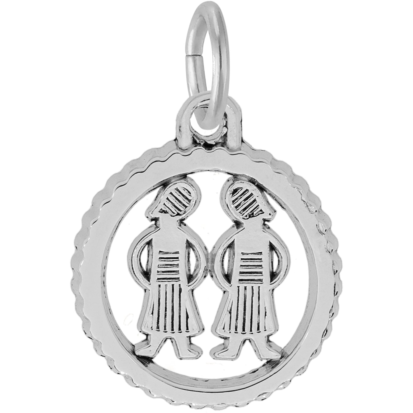 Gemini Charm, Sterling Silver