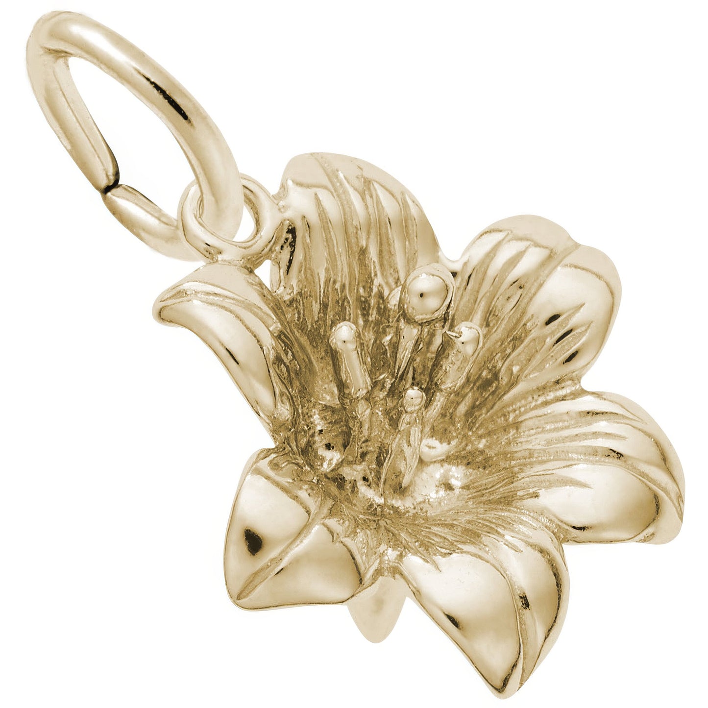 Sterling Silver Lily Charm - 14mm x 14mm