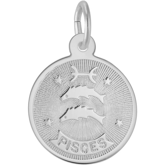 Pisces Charm, Sterling Silver