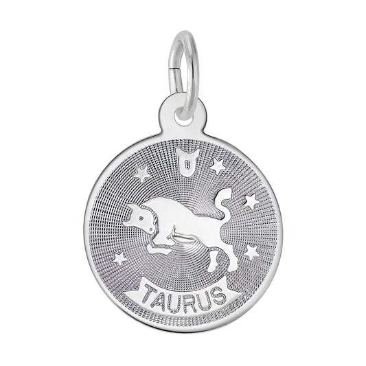 Taurus Charm, Sterling Silver