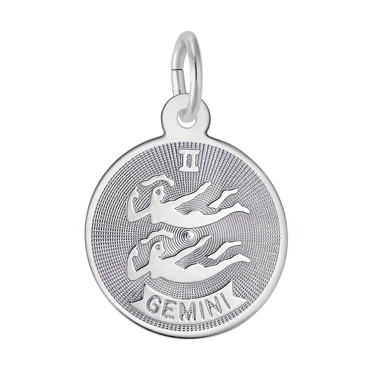 Gemini Charm, Sterling Silver