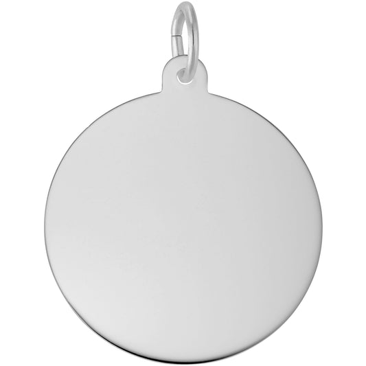 Sterling Silver Large Classis Series Round Disc Charm