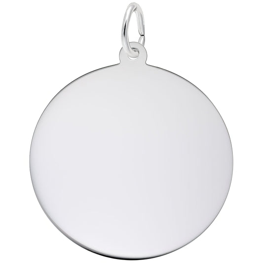 Sterling Silver Extra Large Round Disc Charm