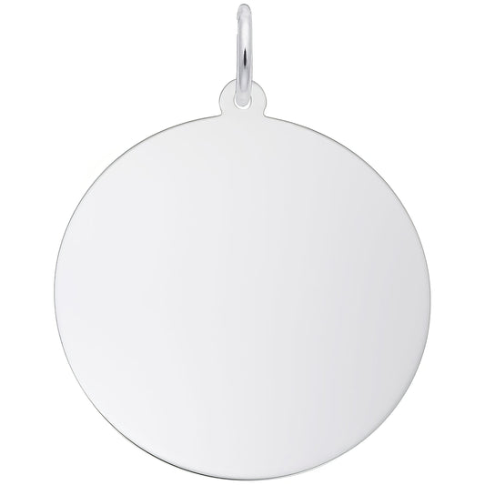 Double Extra Large Round Charm - Metal - Sterling Silver