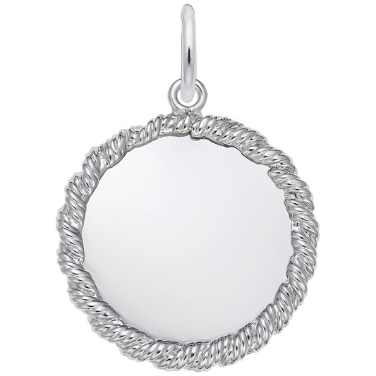 Small Twisted Rope Charm - Metal - Sterling Silver