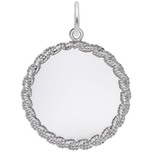 Medium Twisted Rope Charm - Metal - Sterling Silver