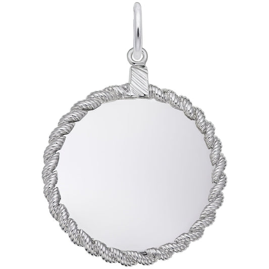 Large Twisted Rope Charm - Metal - Sterling Silver