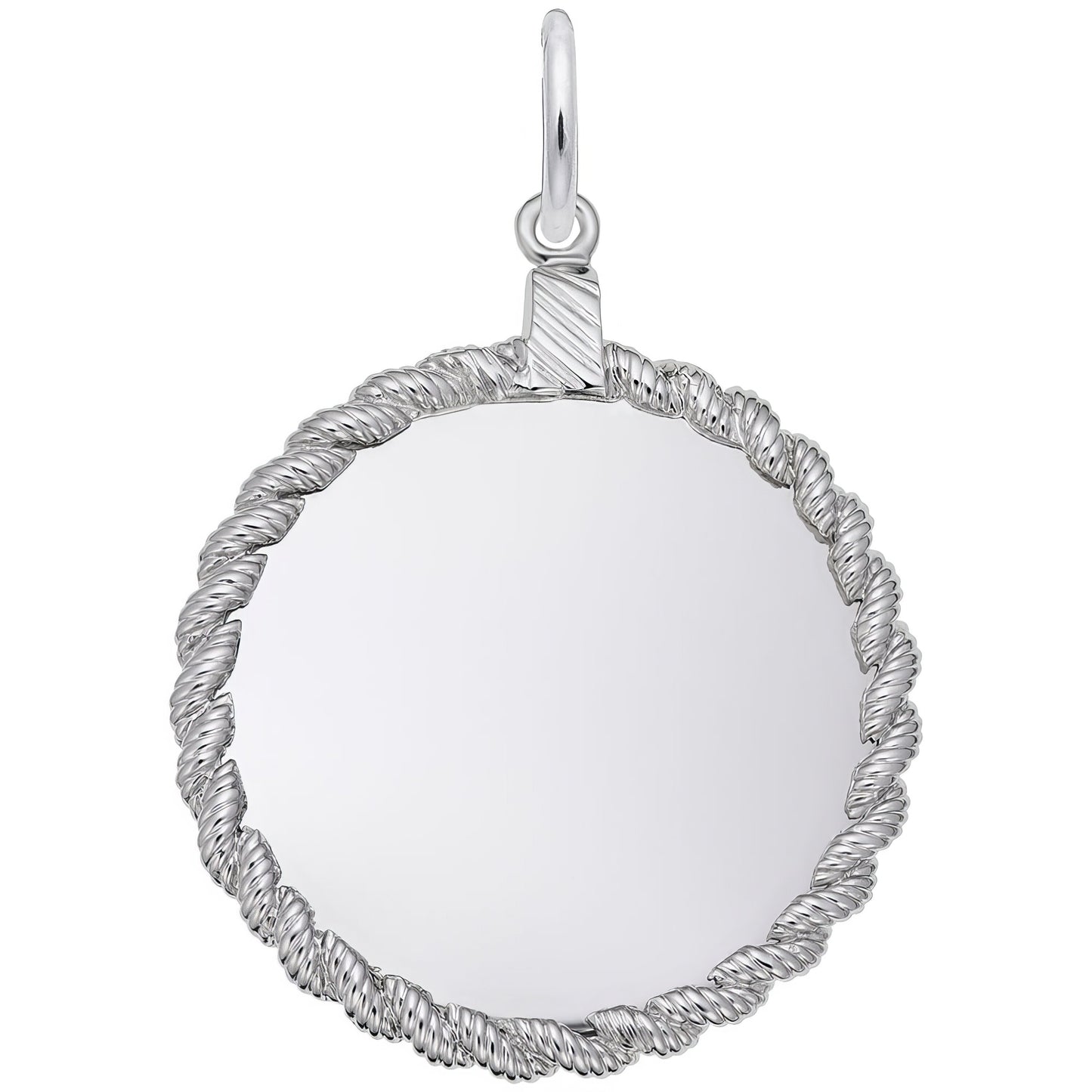 Large Twisted Rope Charm - Metal - Sterling Silver