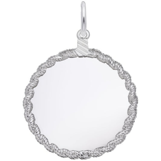 Extra Large Twisted Rope Charm - Metal - Sterling Silver