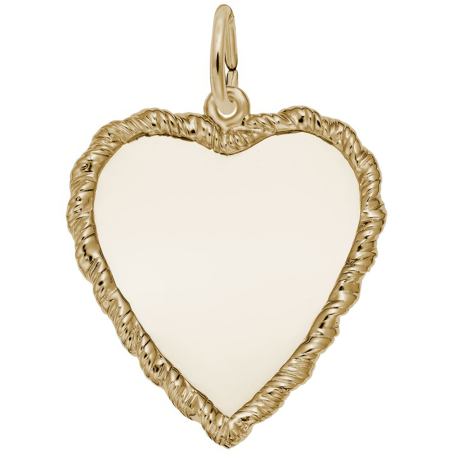 Large Classic Twisted Rope Heart Charm - Metal - Sterling Silver