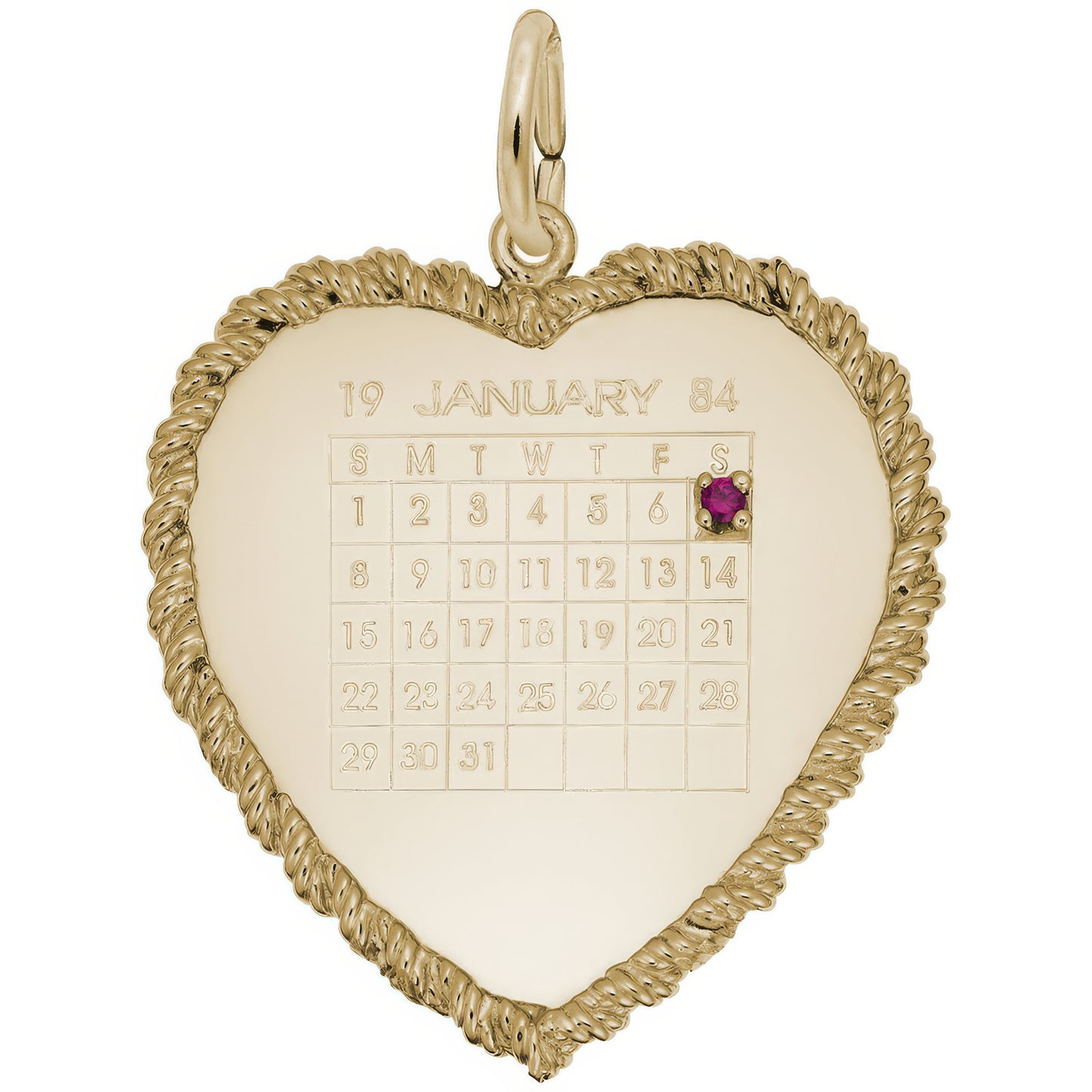 Sterling Silver Calendar Charm - 32mm x 31mm