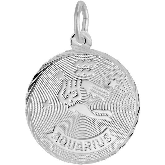Aquarius Constellation Charm - Metal - Sterling Silver