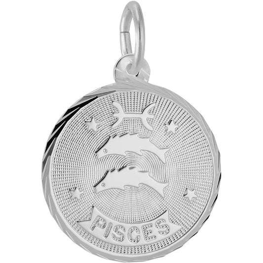 Pisces Constellation Charm - Metal - Sterling Silver