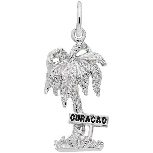 Curacao Palm Tree Charm - Metal - Sterling Silver