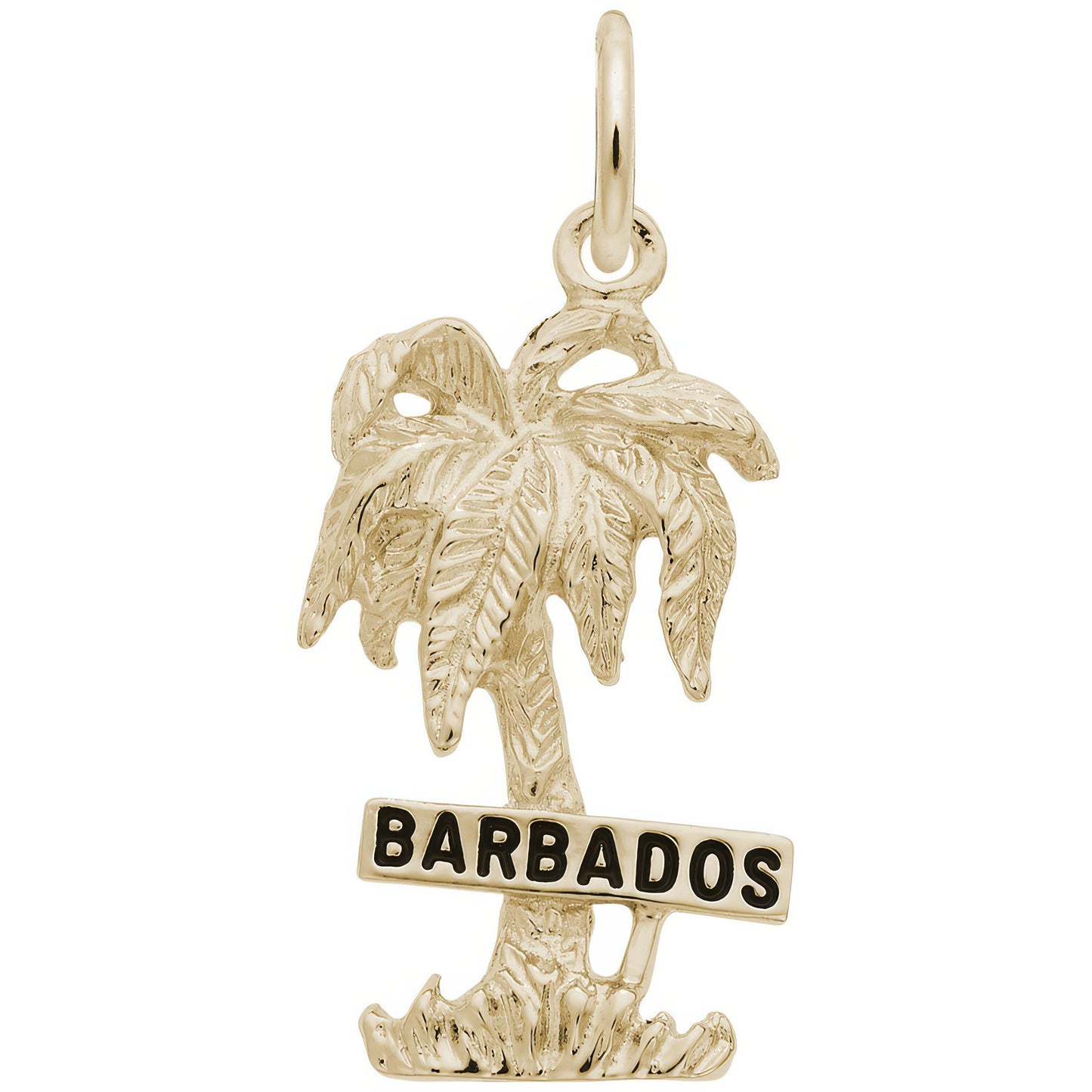 Barbados Palm Tree Charm - Metal - Sterling Silver