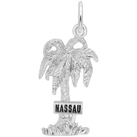 Nassau Palm Tree Charm - Metal - Sterling Silver