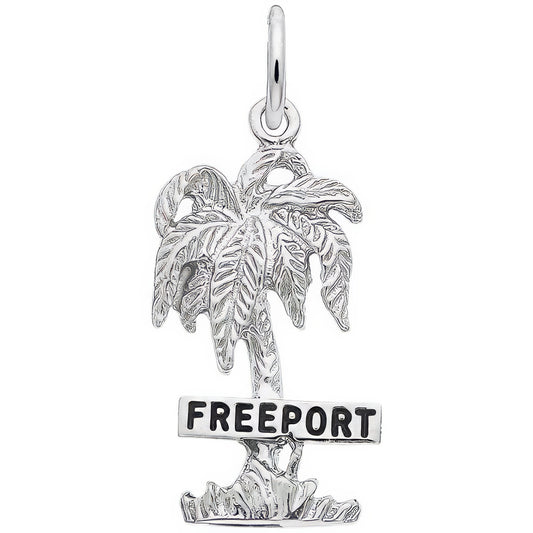 Freeport Palm Tree Charm - Metal - Sterling Silver