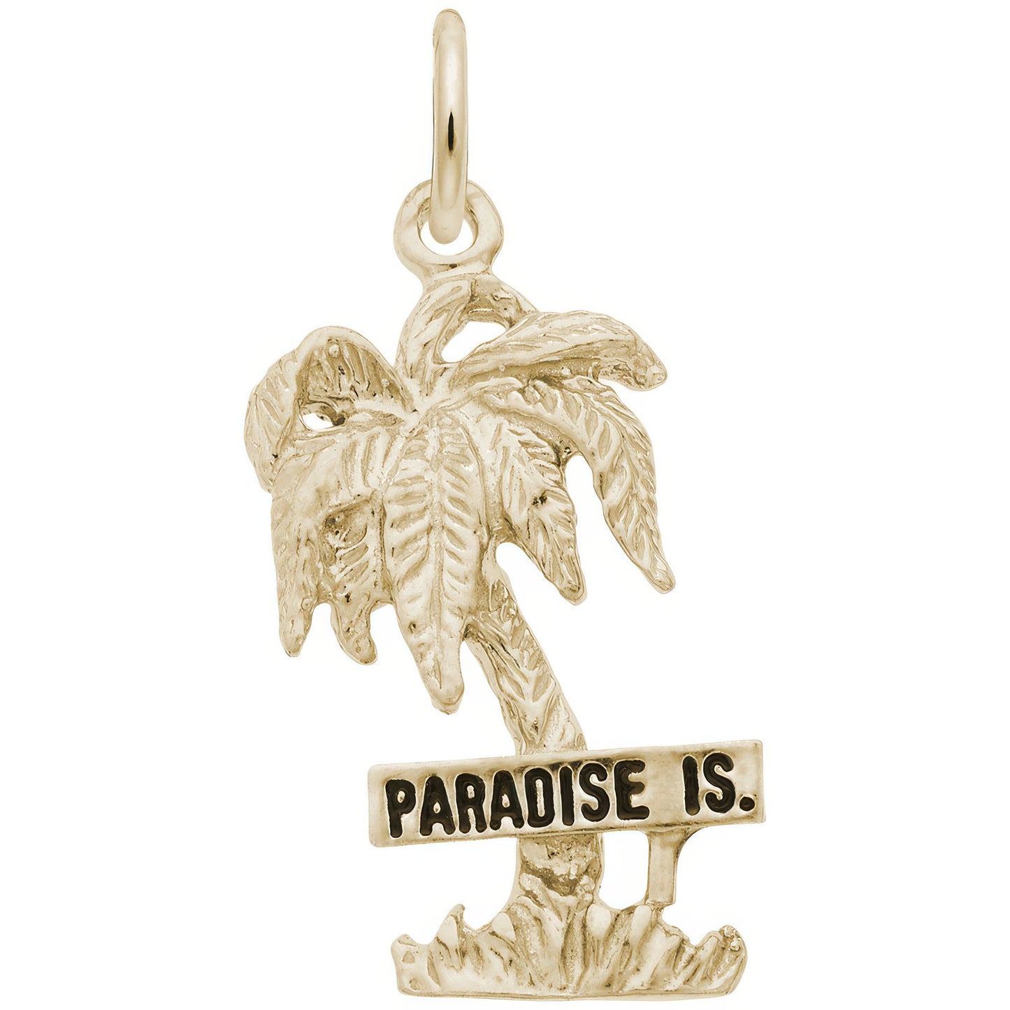 Paradise Island Palm Tree Charm - Metal - Sterling Silver