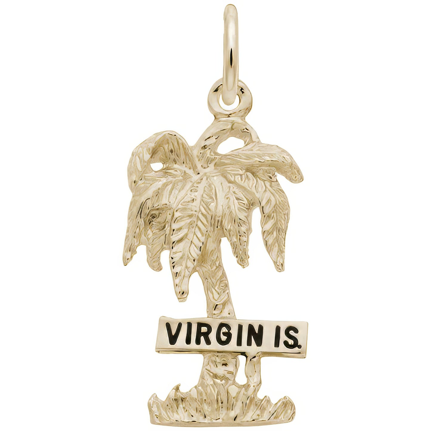 Virgin Islands Palm Tree Charm - Metal - Sterling Silver