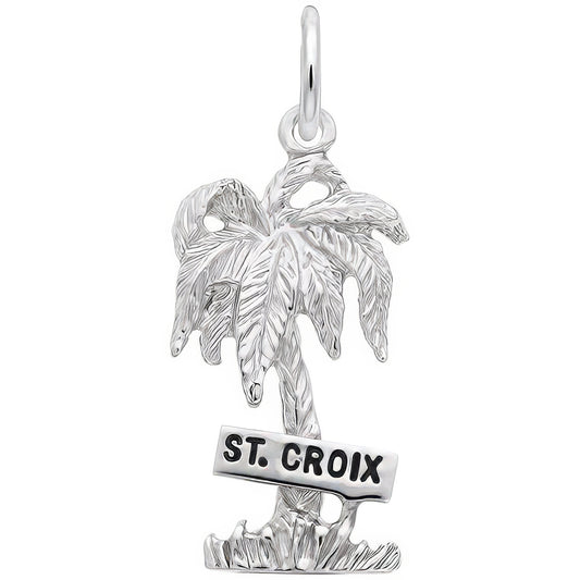 St. Croix Palm Tree Charm - Metal - Sterling Silver