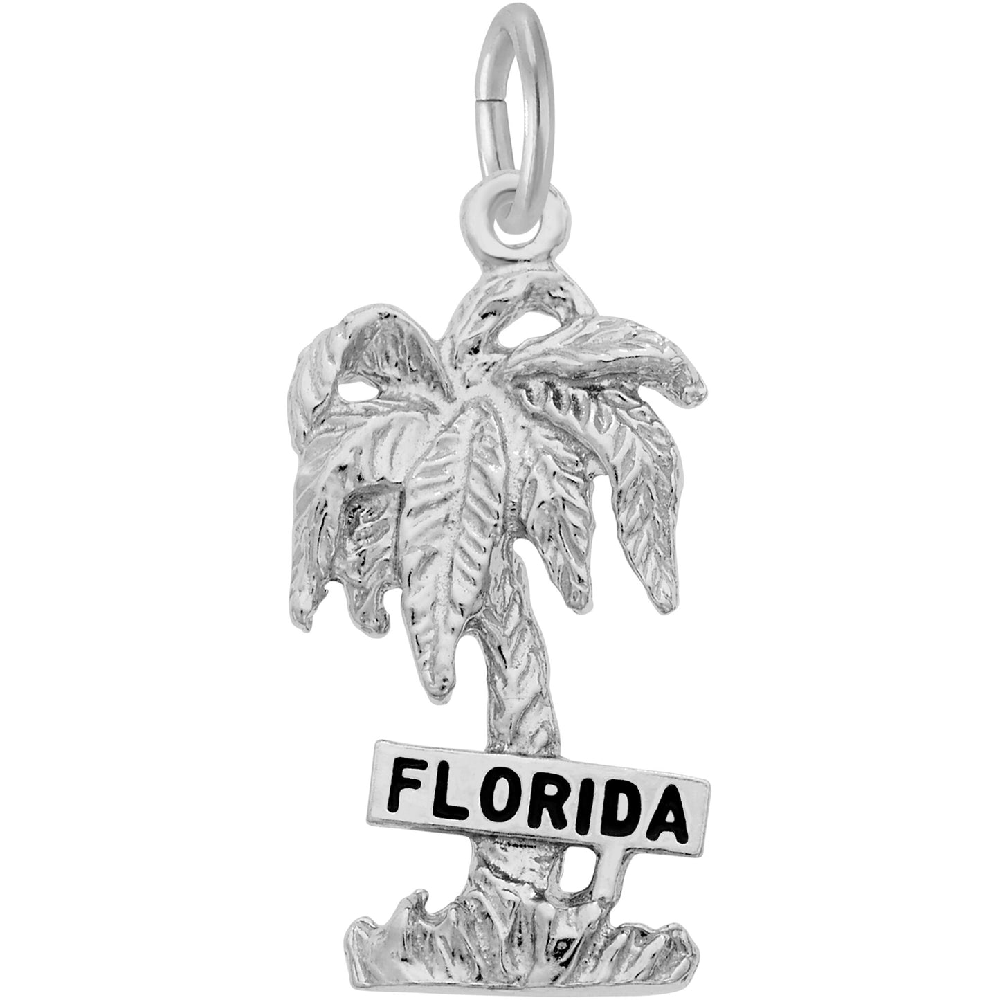 Florida Palm Charm - Metal - Sterling Silver
