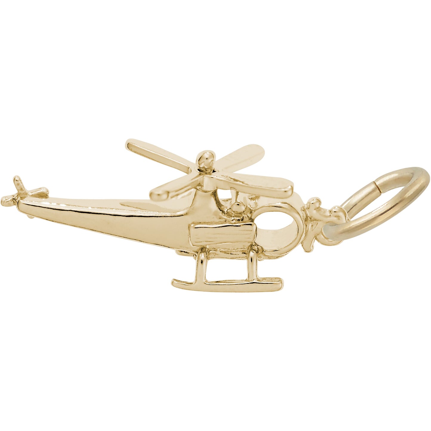 Helicopter Charm - Metal - Sterling Silver