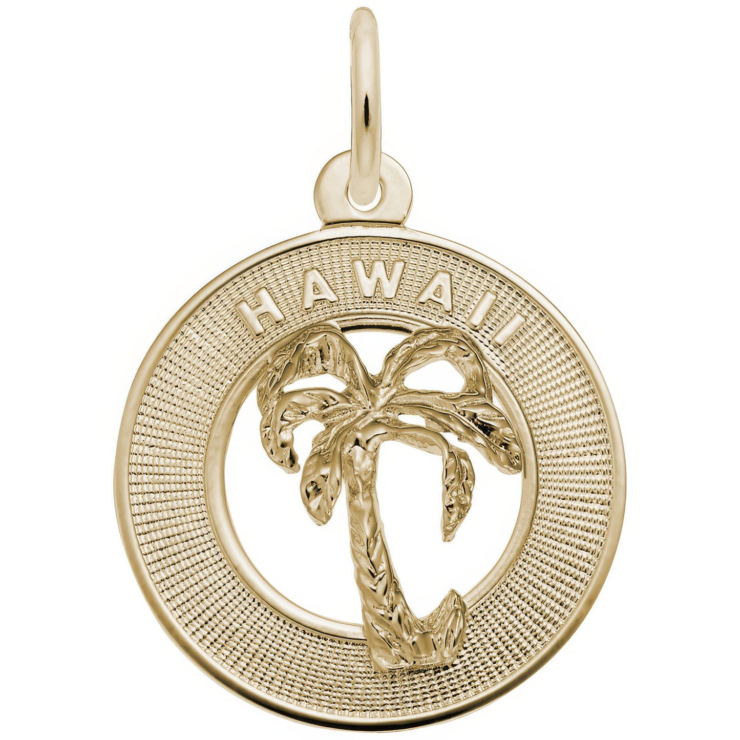 Hawaii Palm Tree Ring Charm - Metal - Sterling Silver