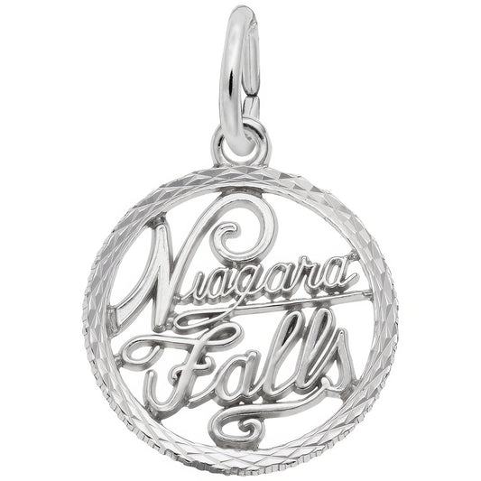 Niagara Falls Faceted Charm - Metal - Sterling Silver