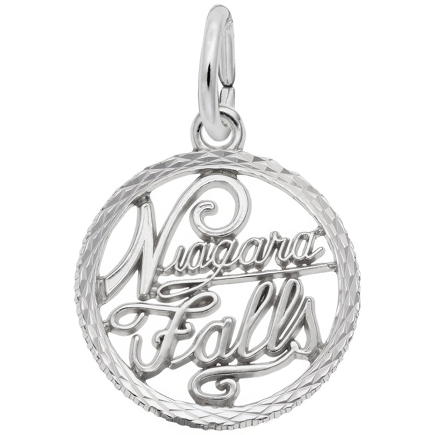 Niagara Falls Faceted Charm - Metal - Sterling Silver