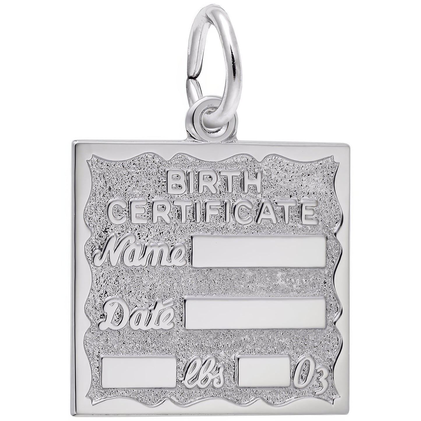 Charms Sterling Silver Birth Certificate Charm