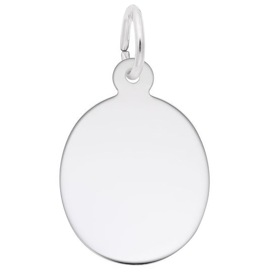Charms Sterling Silver Oval Disc Charm